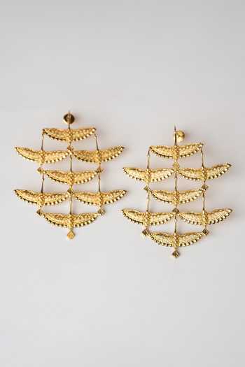 Anki Bunki Aditi Sarash Winged Shaped Drop Earrings 