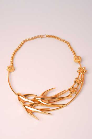 Anki Bunki Aditi_Gold Plated Flying Birds Wing Shaped Choker _Online_at_Aza_Fashions