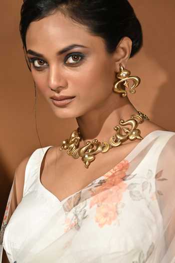 Anki Bunki Aditi Trishul Motif Necklace & Earrings Set 