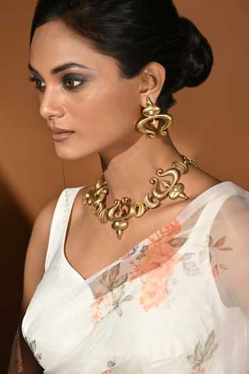 Anki Bunki Aditi Trishul Motif Necklace & Earrings Set 