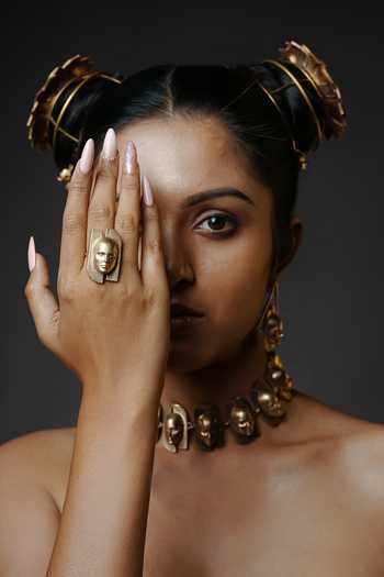 Anki Bunki Aditi Raghab Faces Choker & Earrings Set 