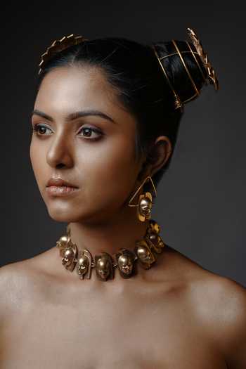 Anki Bunki Aditi Raghab Faces Choker & Earrings Set 