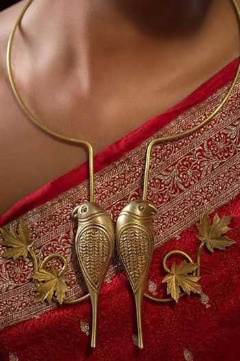 Anki Bunki Aditi Tiya Parrot Motifs Choker Necklace 