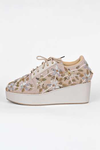 Buy Fuchsia by aashaka mehta Silver Embroidered Crush Sneakers Online at Aza Fashions Buy_Fuchsia by aashaka mehta_Silver Embroidered Crush Sneakers _Online_at_Aza_Fashions