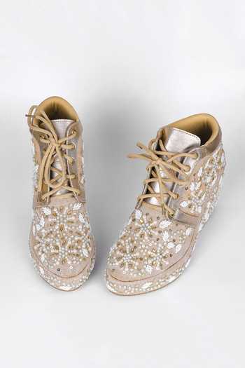 Fuchsia by aashaka mehta Embroidered Silk Sneakers