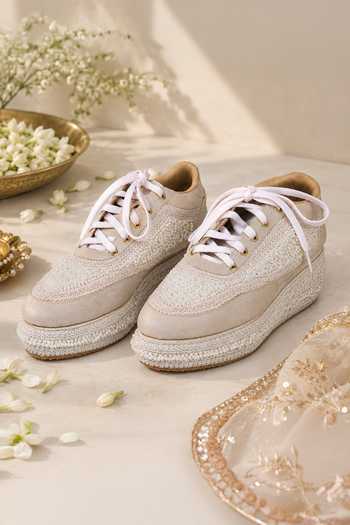 Fuchsia by aashaka mehta Pearl Embellished Sneakers