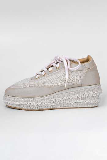 Fuchsia by aashaka mehta Off White Pearl Embellished Sneakers Online at Aza Fashions Fuchsia by aashaka mehta_Off White Pearl Embellished Sneakers _Online_at_Aza_Fashions