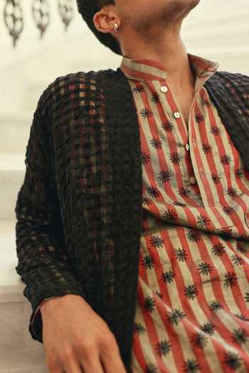 Buy Jorah Men Orange Silk, Tissue, Cotton Satin, Lycra Embroidered Jacket And Kurta Set Online at Aza Fashions Buy_Jorah Men_Orange Silk, Tissue, Cotton Satin, Lycra Embroidered Jacket And Kurta Set _Online_at_Aza_Fashions