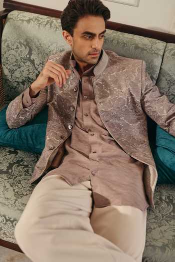 Jorah Men Floral Embroidered Bandhgala Set 