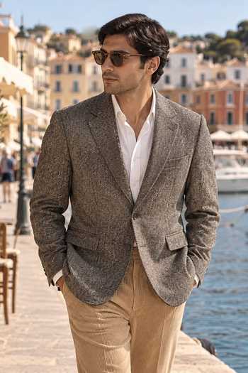Jorah Men Green Cotton, Wool, Corduroy Olive Textured Blazer Set Online at Aza Fashions Jorah Men_Green Cotton, Wool, Corduroy Olive Textured Blazer Set _Online_at_Aza_Fashions