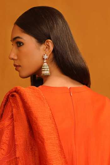 Buy Kaari Green Polki Embellished Jhumka Earrings Online at Aza Fashions Buy_Kaari_Green Polki Embellished Jhumka Earrings _Online_at_Aza_Fashions