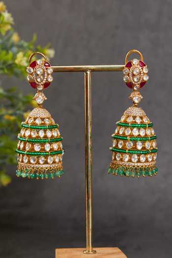 Kaari Polki Embellished Jhumka Earrings 