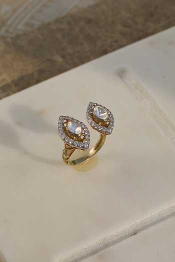 Kaari Polki Marquise Embellished Ring 