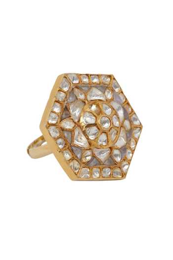 Kaari Polki Hexagon Ring 