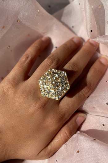 Kaari Polki Hexagon Ring 
