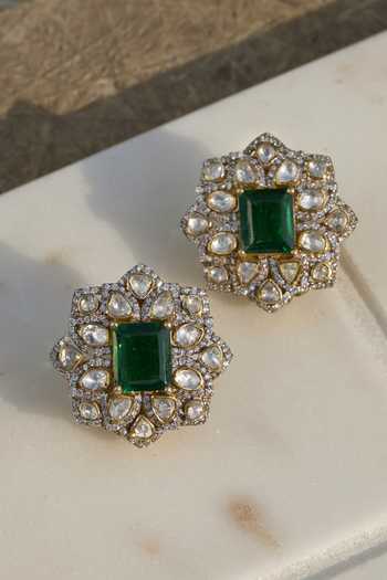 Kaari Vellore Polki Stud Earrings 