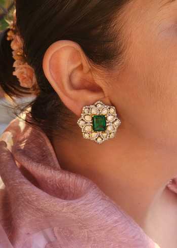 Kaari Vellore Polki Stud Earrings 