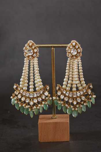 Kaari Vellore Polki Freshwater Pearl Earrings 