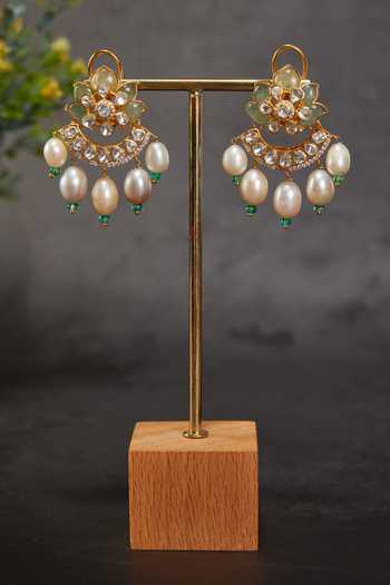 Kaari Polki Pearl Drop Earrings 