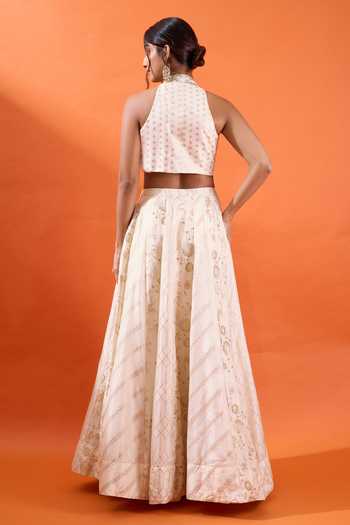 Azeera Floral Woven Brocade Lehenga Set 