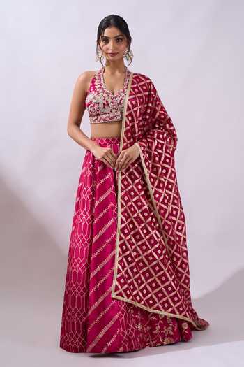 Azeera Woven Hand Embroidered Brocade Lehenga Set 