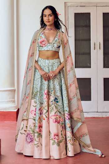 Irrau By Samir Mantri Bulbul Floral Print Lehenga Set