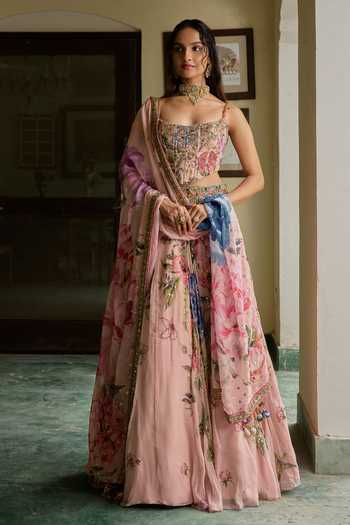 Irrau By Samir Mantri Nikki Embroidered Corset Lehenga Set