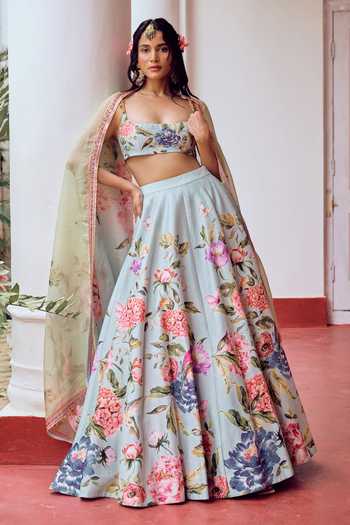 Irrau By Samir Mantri Chikki Floral Print Lehenga Set