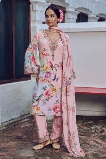 Irrau By Samir Mantri Jhumi Floral Print Choga Kurta Set