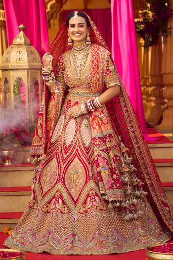 Rimple And Harpreet Narula Hand Embroidered Bridal Lehenga Set