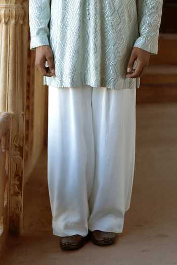 Shop Dash And Dot Ivory Viscose Wide-legged Pant Online at Aza Fashions Shop_Dash And Dot_Ivory Viscose Wide-legged Pant _Online_at_Aza_Fashions
