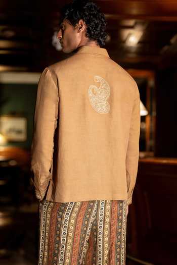 Dash And Dot Embroidered Linen Shirt 