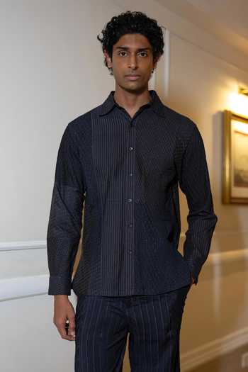 Dash And Dot Variegated Pintucked Shirt 