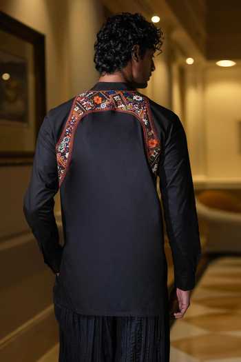 Dash And Dot Harness Embroidered Shirt Kurta 