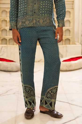 Dash And Dot Multi Color Viscose Ajrakh Print Pant Online at Aza Fashions Dash And Dot_Multi Color Viscose Ajrakh Print Pant _Online_at_Aza_Fashions