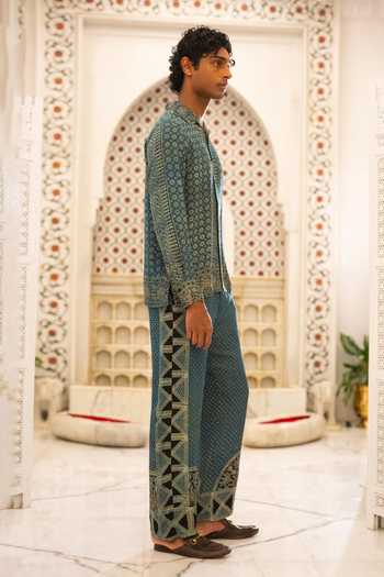 Buy Dash And Dot Multi Color Viscose Ajrakh Print Pant Online at Aza Fashions Buy_Dash And Dot_Multi Color Viscose Ajrakh Print Pant _Online_at_Aza_Fashions