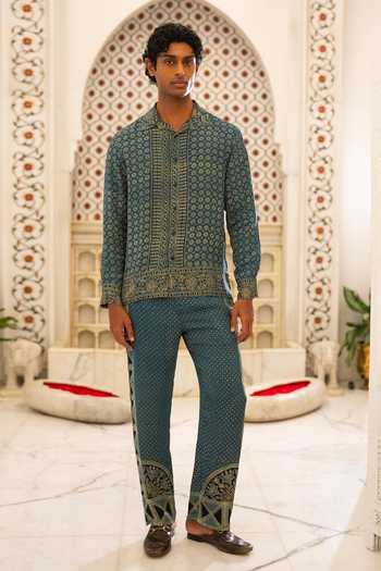 Shop Dash And Dot Multi Color Viscose Ajrakh Print Pant Online at Aza Fashions Shop_Dash And Dot_Multi Color Viscose Ajrakh Print Pant _Online_at_Aza_Fashions