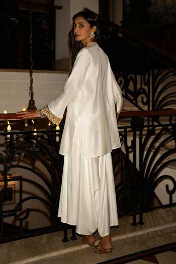 Dash And Dot Draped Ivory Culotte 
