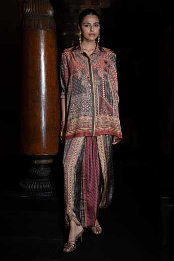 Buy_Dash And Dot_Multi Color Viscose Collared Neck Boxy Printed Shirt 