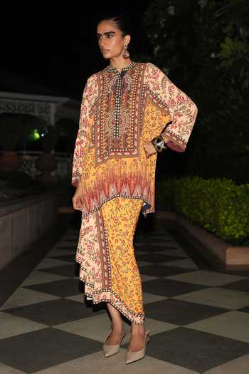 Buy Dash And Dot Multi Color Polyester Mandarin Collar Tribal Panel Print Short Tunic Online at Aza Fashions Buy_Dash And Dot_Multi Color Polyester Mandarin Collar Tribal Panel Print Short Tunic _Online_at_Aza_Fashions