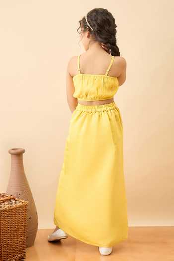 Buy StyloBug Yellow Polyester Embroidered Jacket Skirt Set Online at Aza Fashions Buy_StyloBug_Yellow Polyester Embroidered Jacket Skirt Set _Online_at_Aza_Fashions