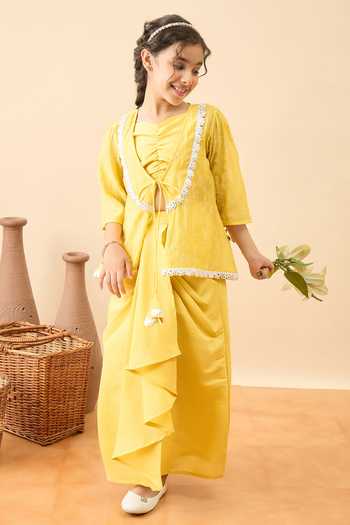 StyloBug Embroidered Jacket Skirt Set 