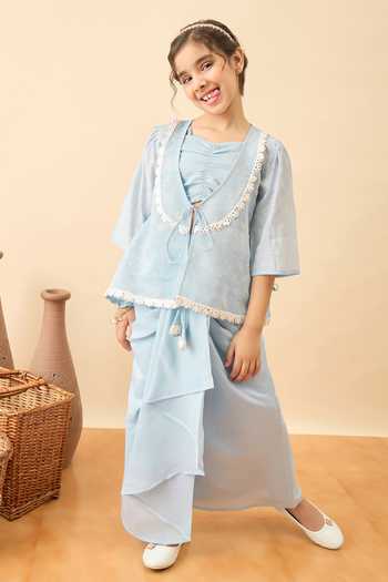 StyloBug Embroidered Jacket Skirt Set 