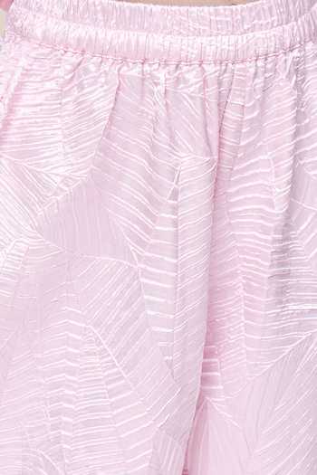 StyloBug Pink Polyester Peter Pan Collar Top And Set at Aza Fashions StyloBug_Pink Polyester Peter Pan Collar Top And Set _at_Aza_Fashions