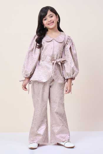 StyloBug Peter Pan Collar Top & Pant Set 