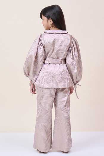StyloBug Peter Pan Collar Top & Pant Set 