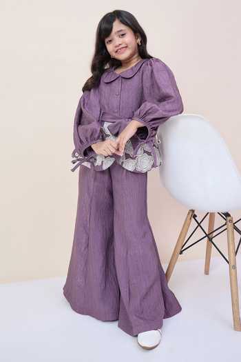 StyloBug Embroidered Top & Pant Set 