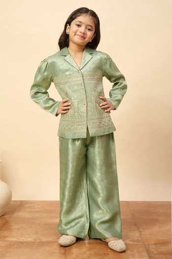 StyloBug Embroidered Jacket & Pant Set 