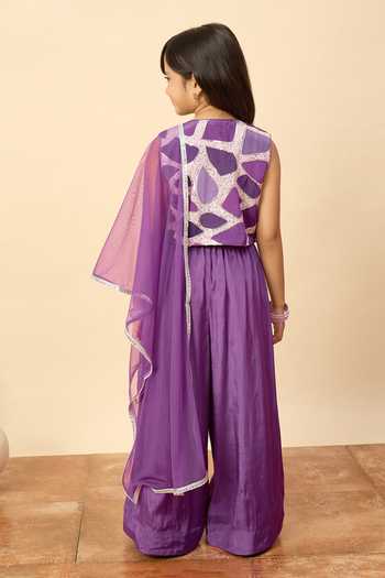 StyloBug Embroidered Jacket Pant Set 