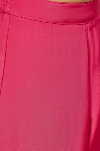 Shop StyloBug Magenta Viscose Patchwork Embroidered Jacket Set Shop_StyloBug_Magenta Viscose Patchwork Embroidered Jacket Set